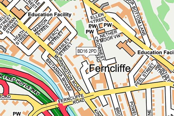 BD16 2PD map - OS OpenMap – Local (Ordnance Survey)