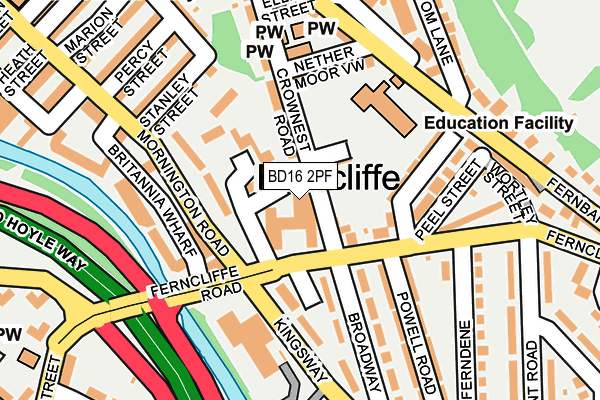 BD16 2PF map - OS OpenMap – Local (Ordnance Survey)