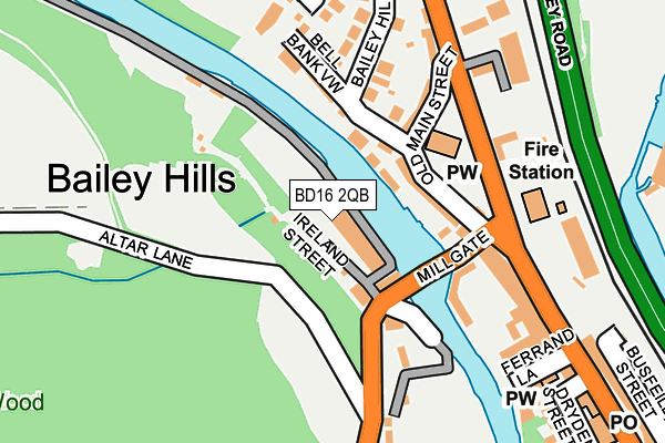 BD16 2QB map - OS OpenMap – Local (Ordnance Survey)