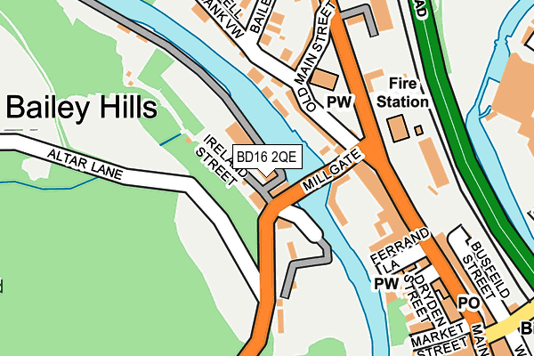 BD16 2QE map - OS OpenMap – Local (Ordnance Survey)