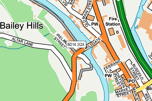 BD16 2QX map - OS OpenMap – Local (Ordnance Survey)