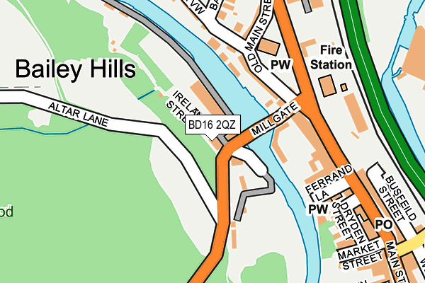 BD16 2QZ map - OS OpenMap – Local (Ordnance Survey)