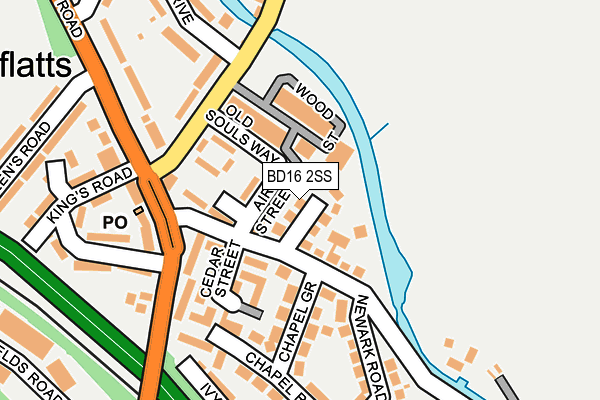 BD16 2SS map - OS OpenMap – Local (Ordnance Survey)