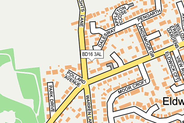 BD16 3AL map - OS OpenMap – Local (Ordnance Survey)