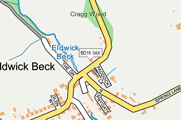 BD16 3AX map - OS OpenMap – Local (Ordnance Survey)