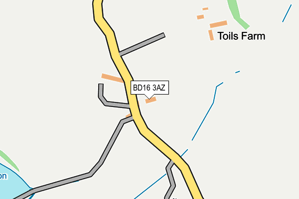 BD16 3AZ map - OS OpenMap – Local (Ordnance Survey)