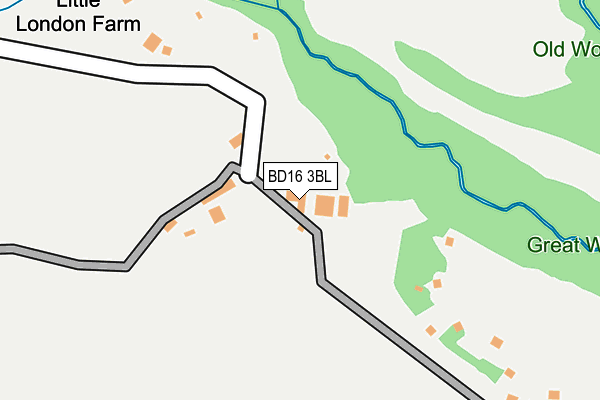 BD16 3BL map - OS OpenMap – Local (Ordnance Survey)