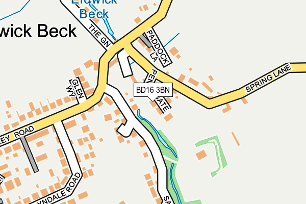 BD16 3BN map - OS OpenMap – Local (Ordnance Survey)