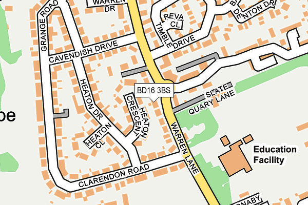 BD16 3BS map - OS OpenMap – Local (Ordnance Survey)