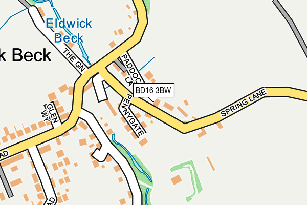 BD16 3BW map - OS OpenMap – Local (Ordnance Survey)