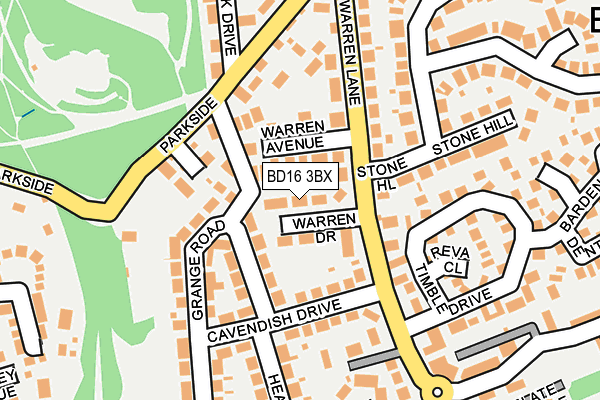 BD16 3BX map - OS OpenMap – Local (Ordnance Survey)