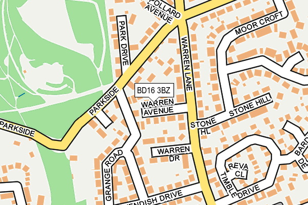 BD16 3BZ map - OS OpenMap – Local (Ordnance Survey)