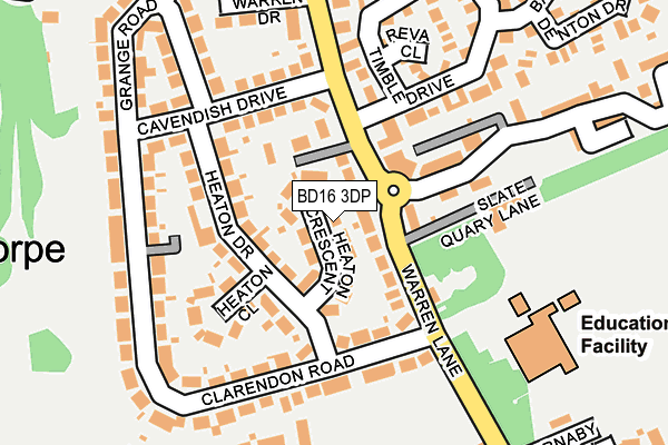 BD16 3DP map - OS OpenMap – Local (Ordnance Survey)