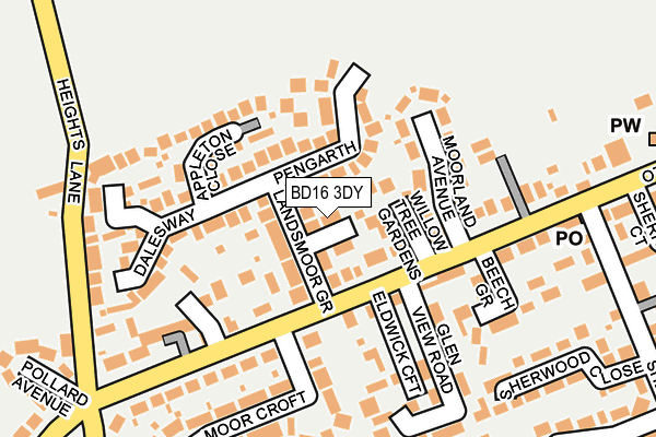 BD16 3DY map - OS OpenMap – Local (Ordnance Survey)