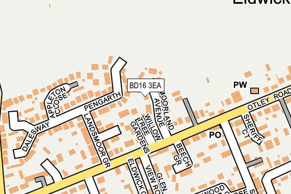 BD16 3EA map - OS OpenMap – Local (Ordnance Survey)