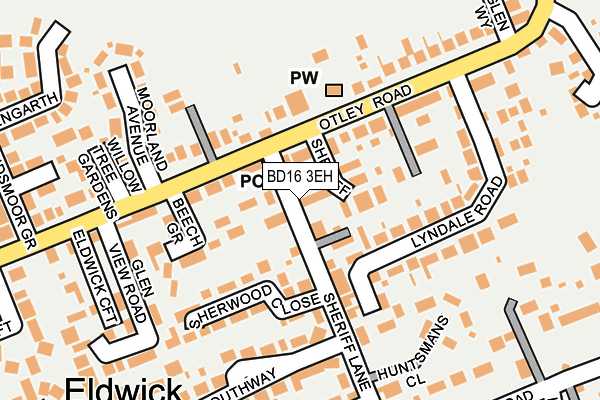 BD16 3EH map - OS OpenMap – Local (Ordnance Survey)