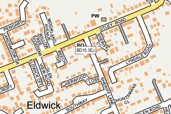 BD16 3EJ map - OS OpenMap – Local (Ordnance Survey)