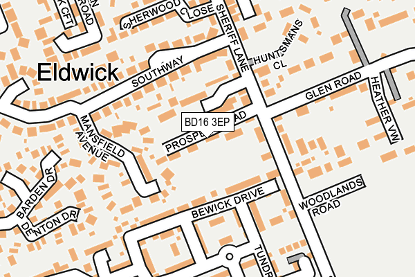 BD16 3EP map - OS OpenMap – Local (Ordnance Survey)