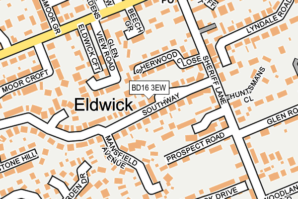 Map of ELDWICK LANDS LIMITED at local scale