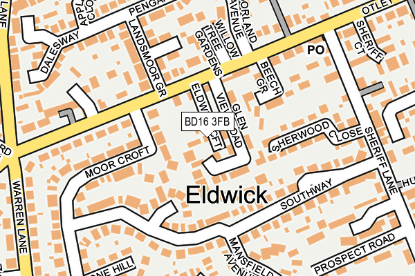 BD16 3FB map - OS OpenMap – Local (Ordnance Survey)