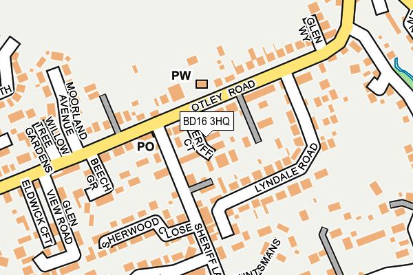 BD16 3HQ map - OS OpenMap – Local (Ordnance Survey)