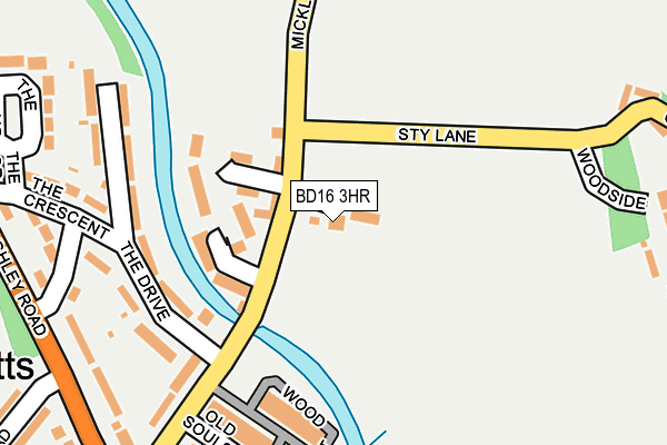 BD16 3HR map - OS OpenMap – Local (Ordnance Survey)