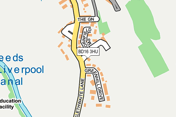BD16 3HU map - OS OpenMap – Local (Ordnance Survey)