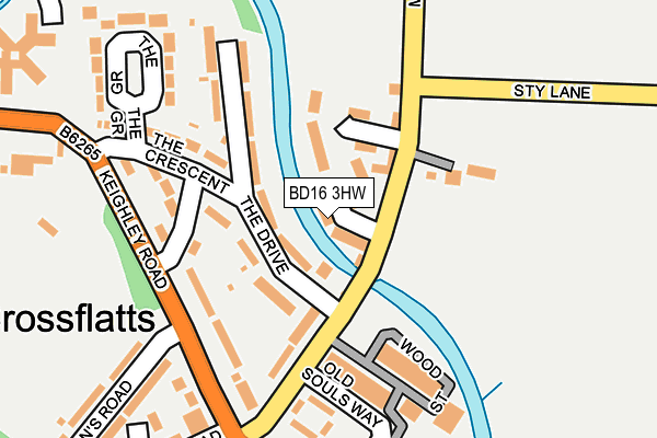 BD16 3HW map - OS OpenMap – Local (Ordnance Survey)