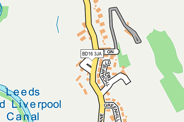 BD16 3JA map - OS OpenMap – Local (Ordnance Survey)