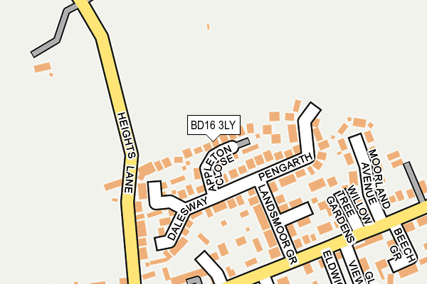 BD16 3LY map - OS OpenMap – Local (Ordnance Survey)
