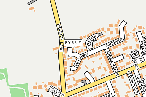 BD16 3LZ map - OS OpenMap – Local (Ordnance Survey)