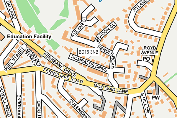 BD16 3NB map - OS OpenMap – Local (Ordnance Survey)