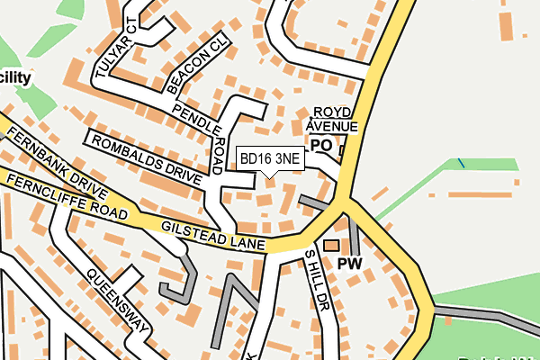 BD16 3NE map - OS OpenMap – Local (Ordnance Survey)