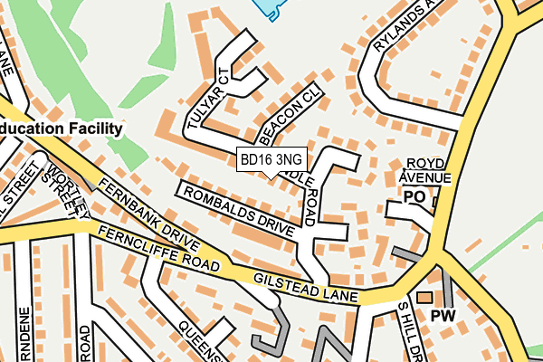 BD16 3NG map - OS OpenMap – Local (Ordnance Survey)