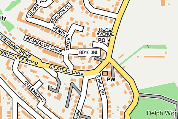 BD16 3NL map - OS OpenMap – Local (Ordnance Survey)