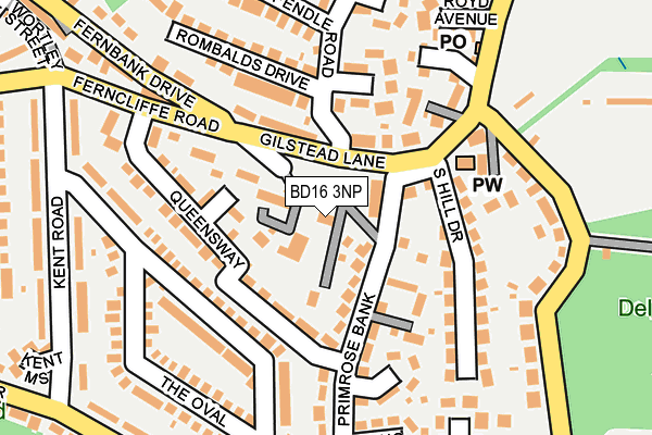 BD16 3NP map - OS OpenMap – Local (Ordnance Survey)