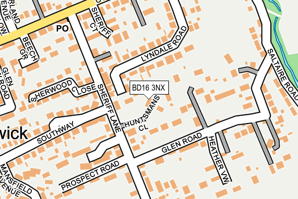 BD16 3NX map - OS OpenMap – Local (Ordnance Survey)