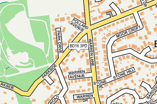 BD16 3PD map - OS OpenMap – Local (Ordnance Survey)