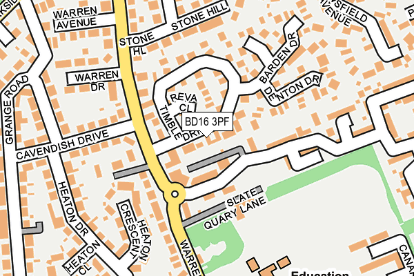 BD16 3PF map - OS OpenMap – Local (Ordnance Survey)