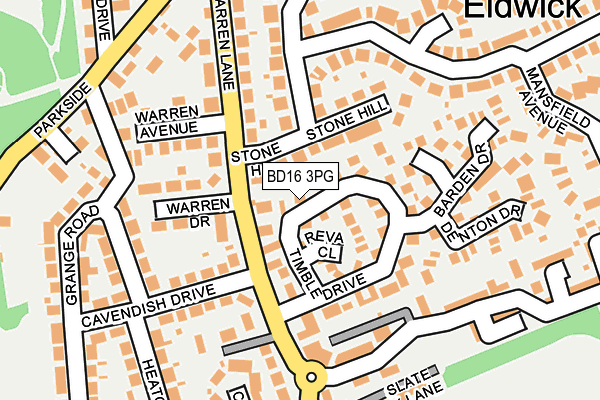 BD16 3PG map - OS OpenMap – Local (Ordnance Survey)
