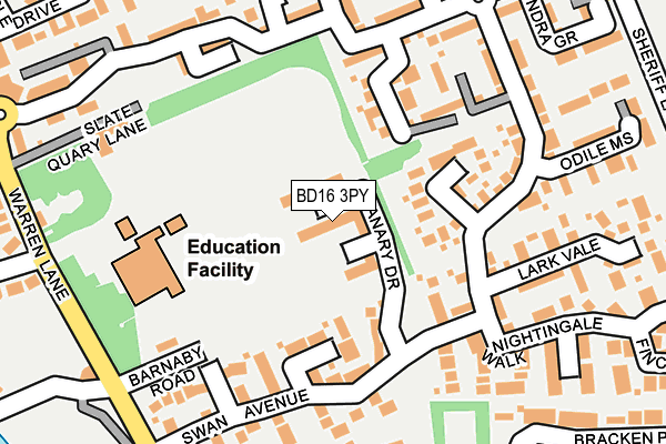 BD16 3PY map - OS OpenMap – Local (Ordnance Survey)