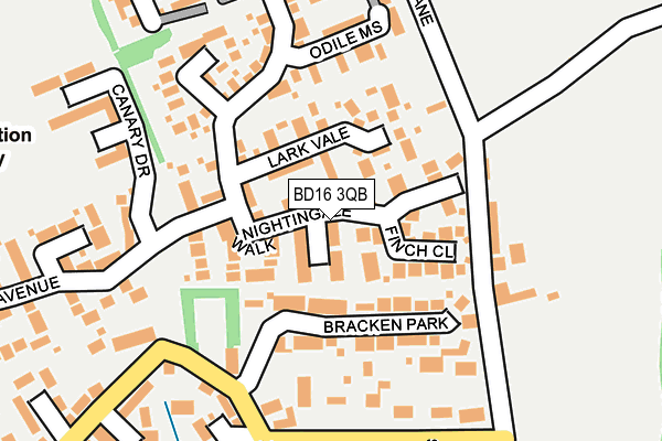 BD16 3QB map - OS OpenMap – Local (Ordnance Survey)