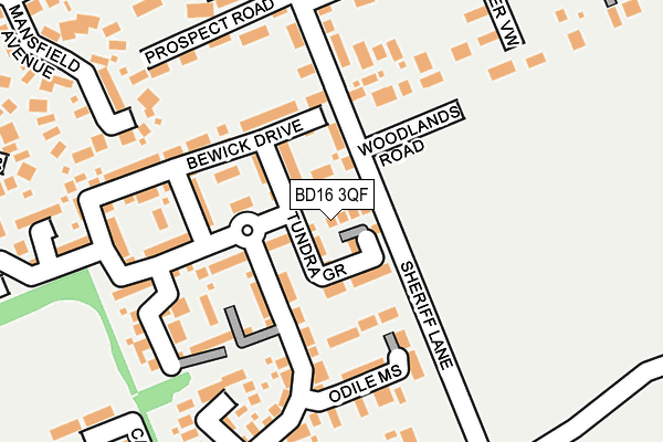 BD16 3QF map - OS OpenMap – Local (Ordnance Survey)