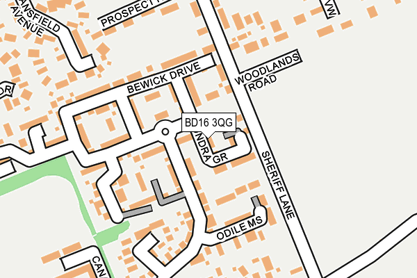 BD16 3QG map - OS OpenMap – Local (Ordnance Survey)