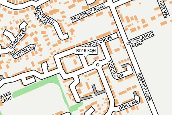 BD16 3QH map - OS OpenMap – Local (Ordnance Survey)