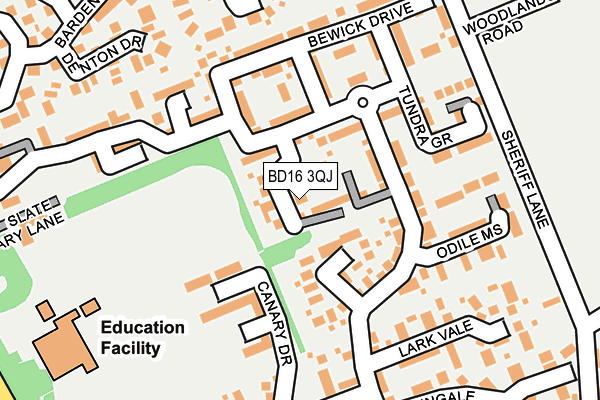 BD16 3QJ map - OS OpenMap – Local (Ordnance Survey)