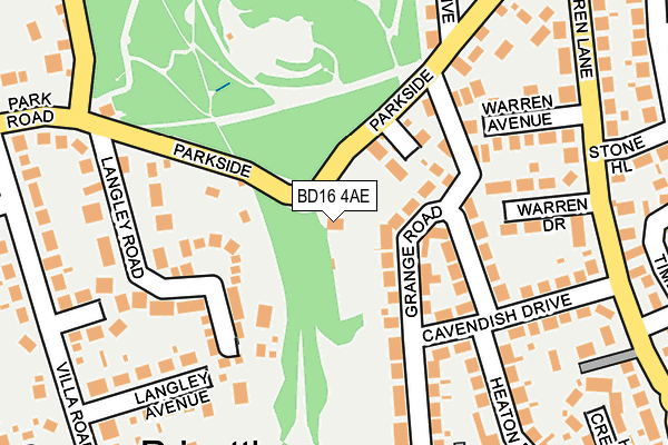 BD16 4AE map - OS OpenMap – Local (Ordnance Survey)