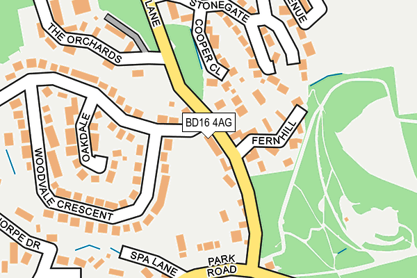 BD16 4AG map - OS OpenMap – Local (Ordnance Survey)