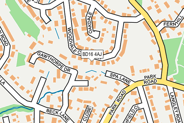 BD16 4AJ map - OS OpenMap – Local (Ordnance Survey)