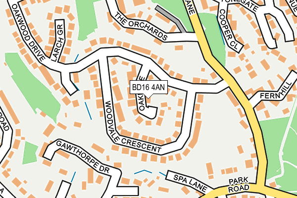 BD16 4AN map - OS OpenMap – Local (Ordnance Survey)